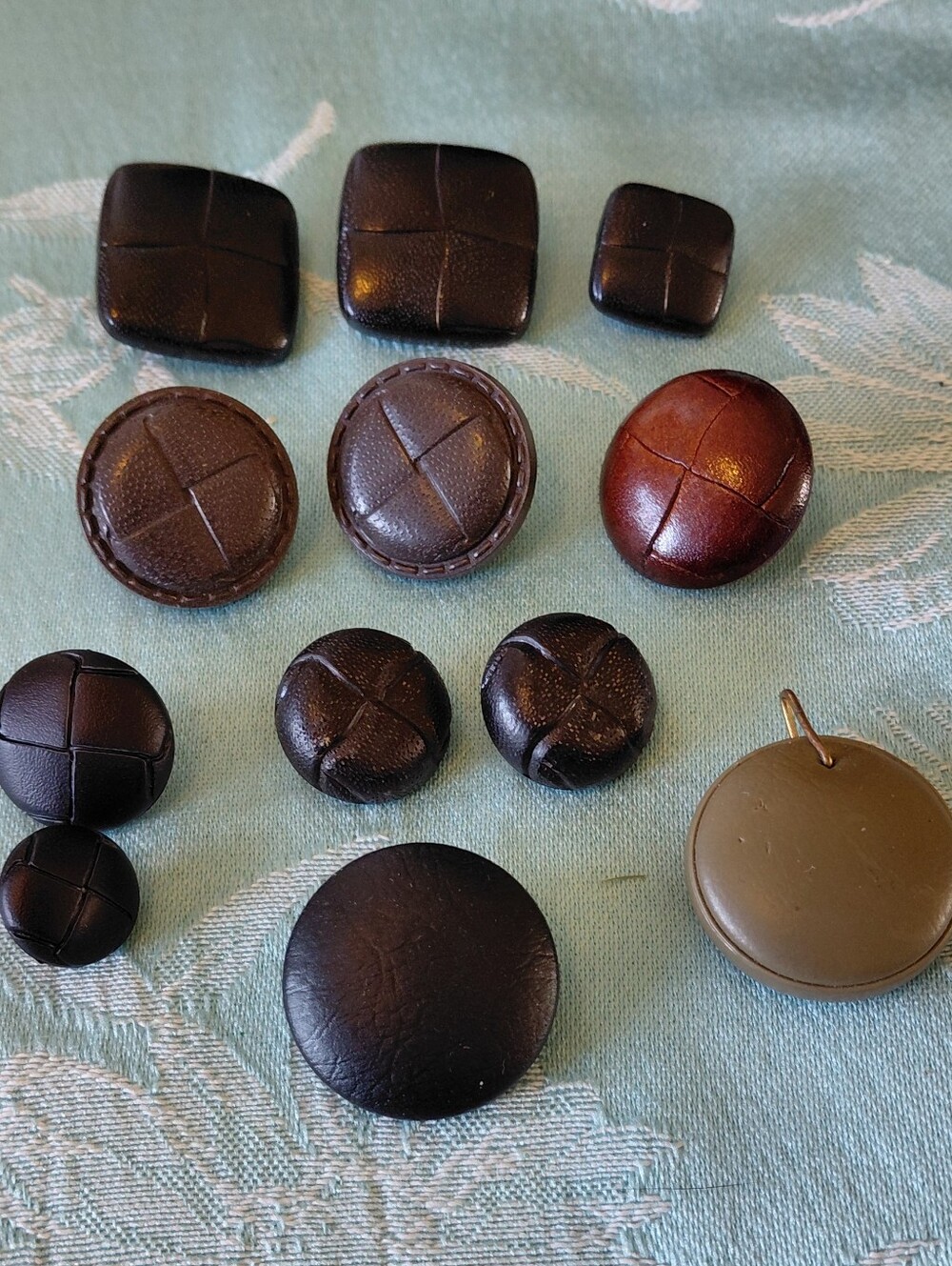 Assorted Leather-Look Buttons in Black and Brown